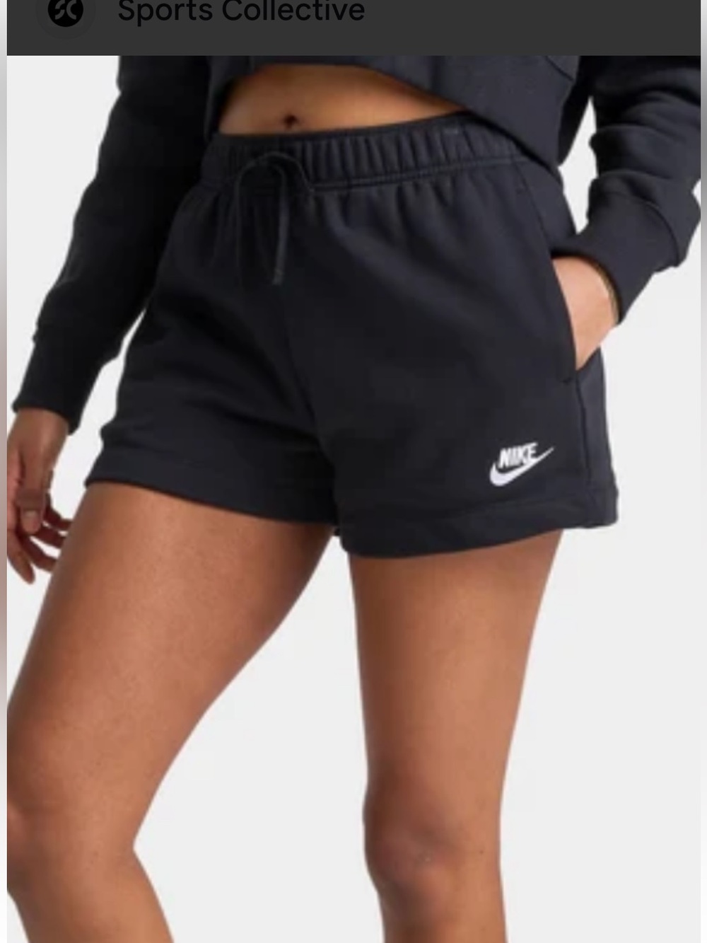 Nike Black Women's Athletic Drawstring Shorts with White Swoosh